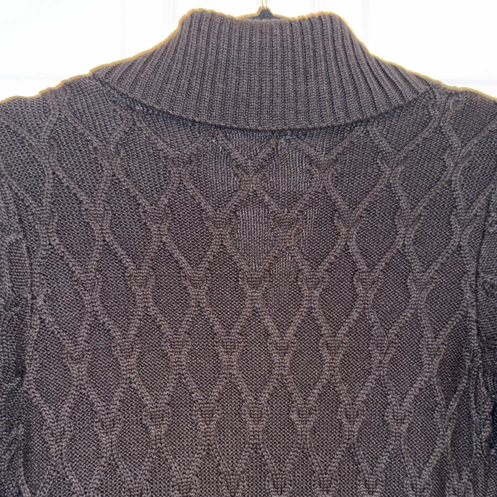 Calvin Klein Cable Knit Shawl Collar Buckle Sweater Dress M - Picture 11 of 16